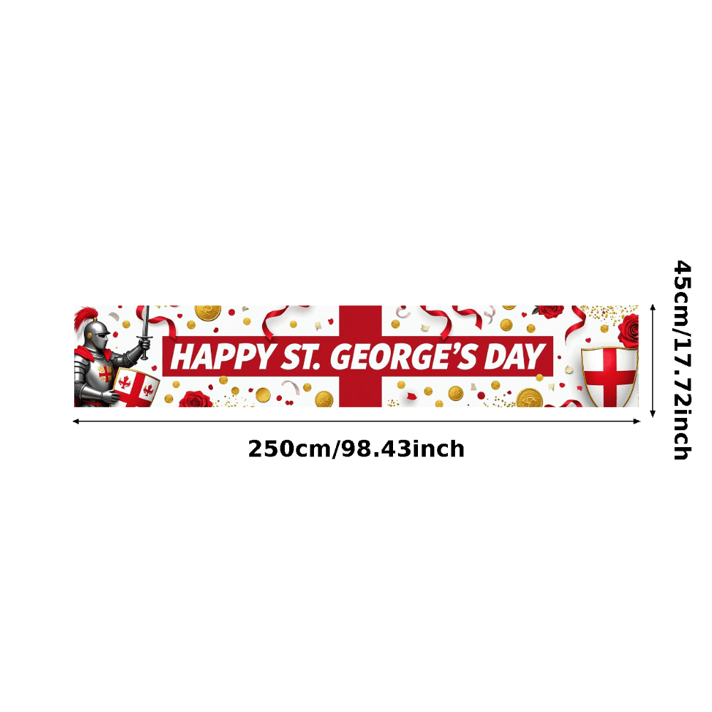 St George Day Themed Banner with Knight Rose and Cross Elements Happy ...