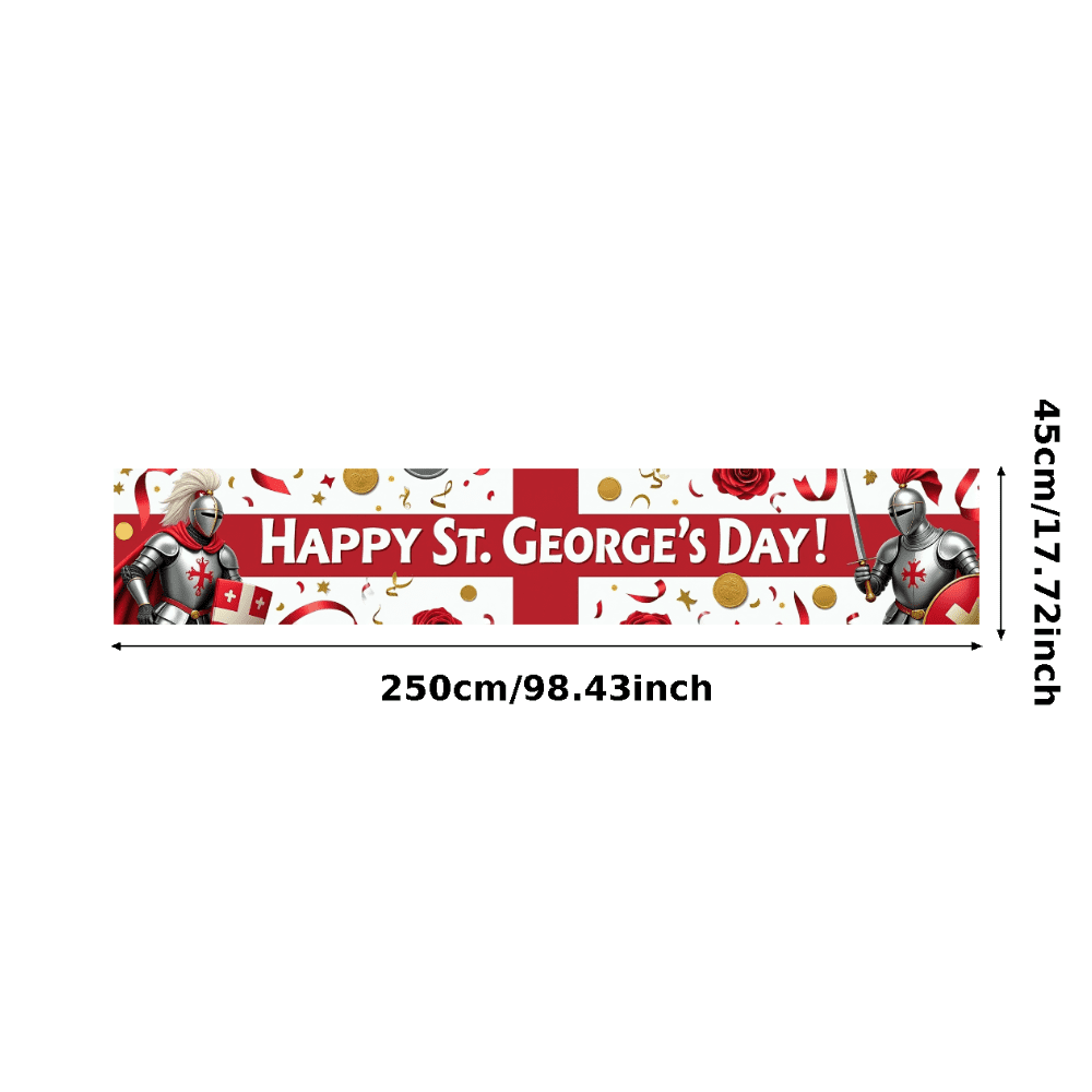 St George Day Themed Banner with Knight Rose and Cross Elements Happy ...
