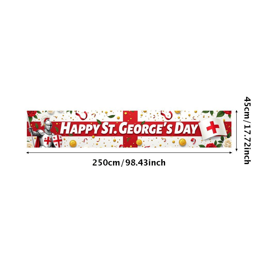 St George Day Themed Banner with Knight Rose and Cross Elements Happy ...