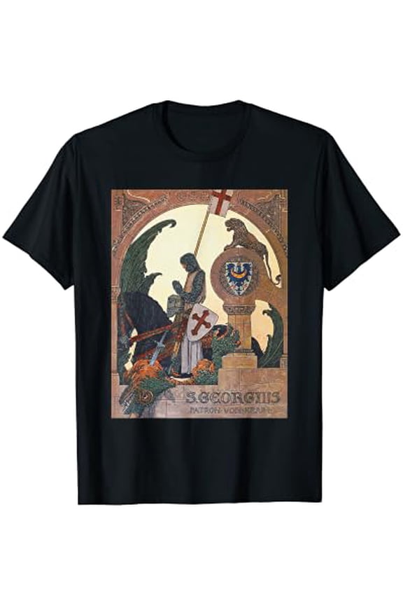 St George Praying After Slaying The Dragon - Heinrich Lefler T-Shirt