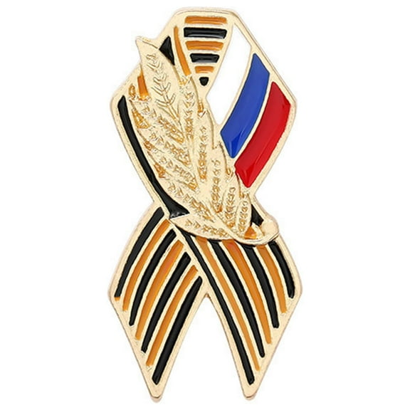 St. George Ribbon Sign Pins Anniversary Brooches Badges Women Clothes Bag Pins Jewelry Gift for Women