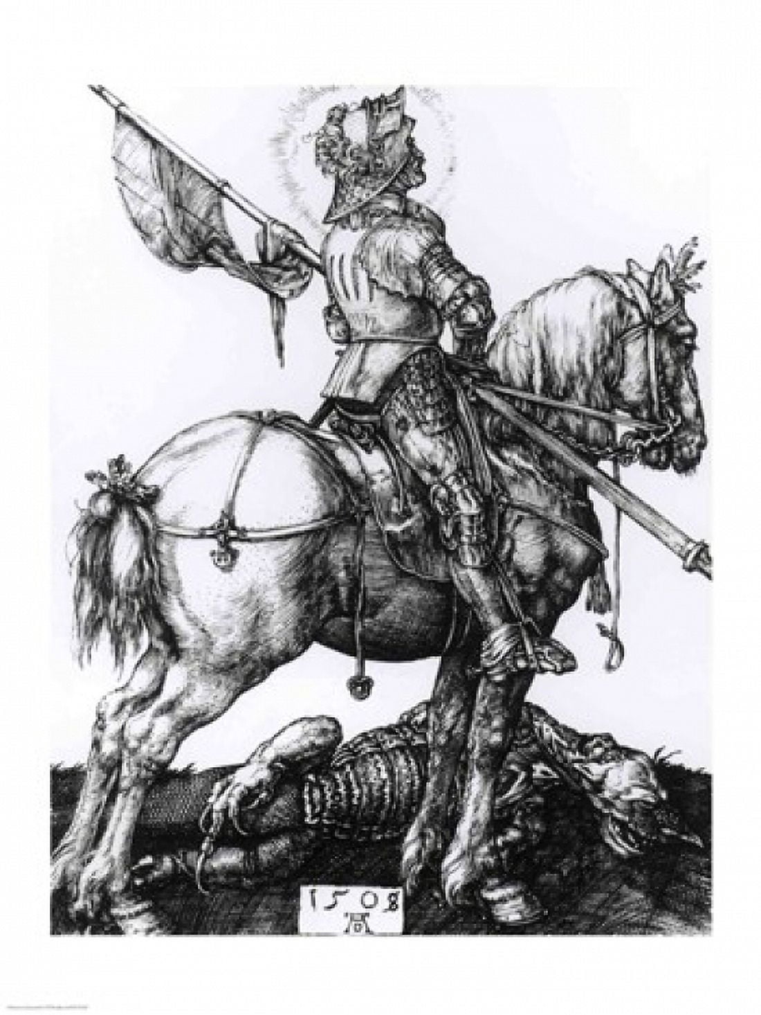 St George and the Dragon 1508 Canvas Art - Albrecht Durer (18 x 24)