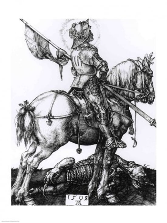 St George and the Dragon 1508 Canvas Art - Albrecht Durer (24 x 36)