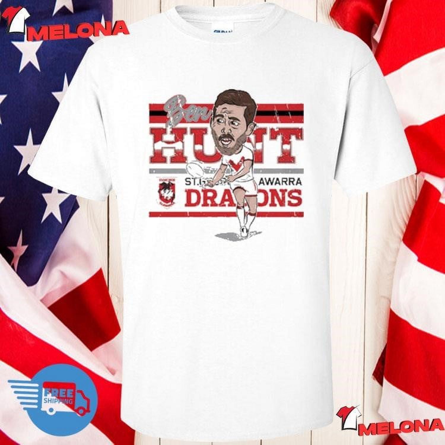 St Dragons Ben Hunt Adults Caricature Tshirt