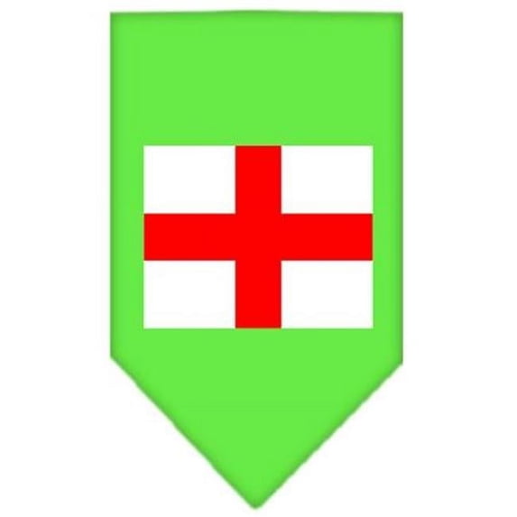 St. Georges Cross Screen Print Bandana Lime Green Large