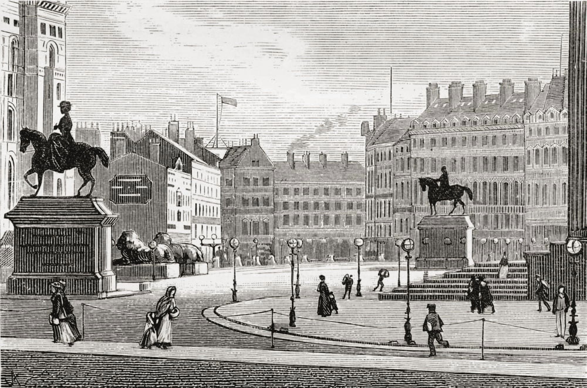 St Georges Square Liverpool Lancashire England In The Late 19Th Century From Our Own Country Published 1898 Canvas Art - Ken Welsh Design Pics (18 x 11)