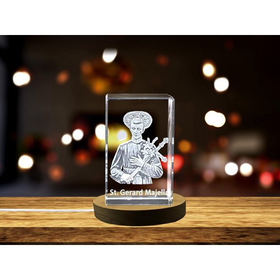 St. Gerard Majella | Patron Saint of Expectant Mothers Gift | Religious 3D Engraved Crystal