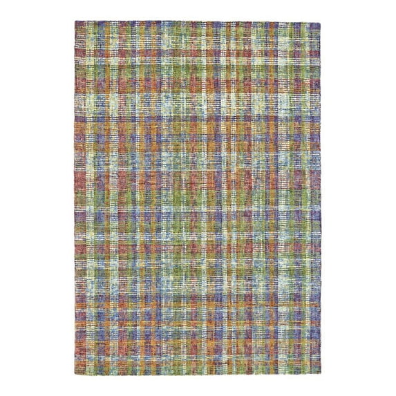 St. Germaine Transitional Plaid, Blue/Green/Yellow, 5' x 8' Area Rug