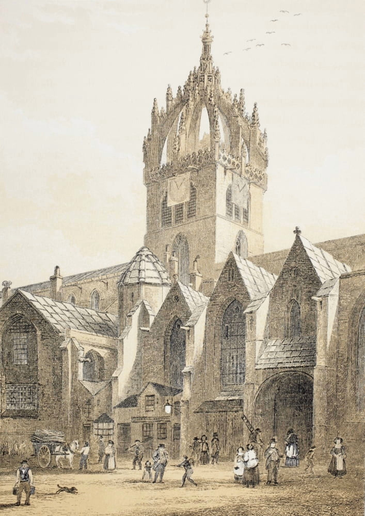 St Giles Cathedral Or The High Kirk Of Edinburgh Scotland From The Scots Worthies According To Howies Second Edition 1781 Published 1879 Canvas Art - Ken Welsh Design Pics (24 x 34)