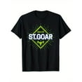 thumbnail image 1 of St. Goar Rhine Retro Grapevine Design Tee Top Black S-5XL Neon Green Graphic 100% Cotton  Casual, 1 of 5