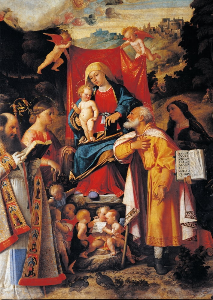 St Gotthard Altarpiece Madonna Enthroned With Angels And Saints Canvas Art - (24 x 36)