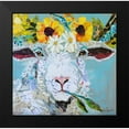 thumbnail image 1 of St Hilaire, Elizabeth 12x12 Black Modern Framed Museum Art Print Titled - Floral Sheep II, 1 of 4