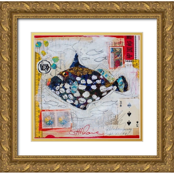 St Hilaire, Elizabeth 12x12 Gold Ornate Wood Framed with Double Matting Museum Art Print Titled - Clown Fish