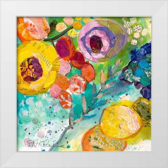 St. Hilaire, Elizabeth 15x15 White Modern Wood Framed Museum Art Print Titled - Bold Blooms II