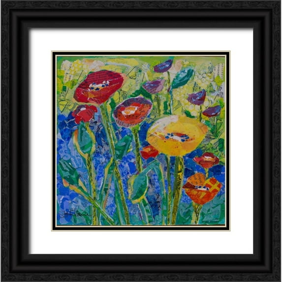 St Hilaire, Elizabeth 26x26 Black Ornate Wood Framed with Double Matting Museum Art Print Titled - Field of Poppies