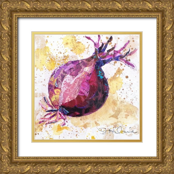 St. Hilaire, Elizabeth 26x26 Gold Ornate Wood Framed with Double Matting Museum Art Print Titled - Veggie Splash II