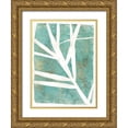thumbnail image 1 of St Hillaire, Elizabeth 19x24 Gold Ornate Wood Framed with Double Matting Museum Art Print Titled - Tropical Frond Green Version, 1 of 4