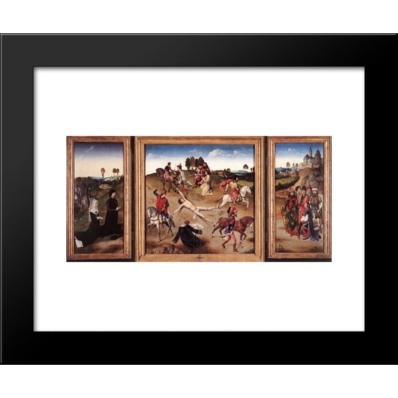 St. Hippolytus Triptych 20x24 Framed Art Print by Dirk Bouts