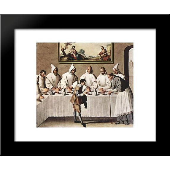 St. Hugh of Cluny in the Refectory of the Carthusians 20x24 Framed Art Print by Francisco de Zurbaran
