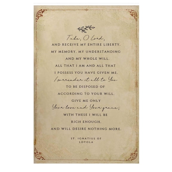 St. Ignatius of Loyola Wall Art Vintage Scripture Poster Bible Verse Wall Decor Room Artwork for Bedroom Picture for Hallway Vertical Canvas