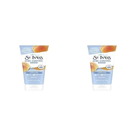 St. Ives Acne Control Face Scrub Deeply Exfoliates and Prevents Acne for Smooth, Glowing Skin Apricot Made with Oil-Free Salicylic Acid Acne Medication, Made with 100% Natural Exfoliants 6 (Pack of 2)