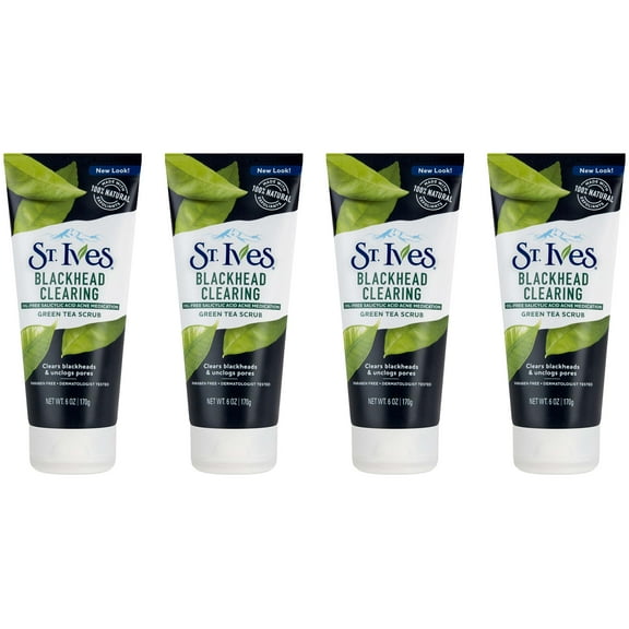 St. Ives Blackhead Clearing Green Tea Face Scrub, 6 oz, 4 count
