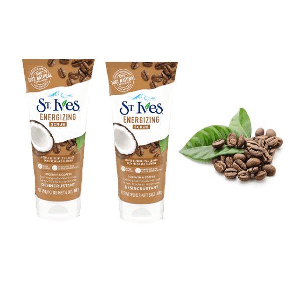 St. Ives Energizing Scrub, Net.Wt 6 oz (Coconut & Coffee) x 2pcs