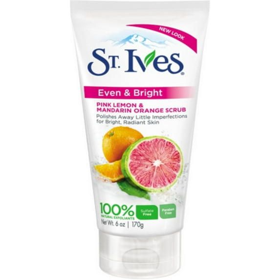 St. Ives Even & Bright Scrub, Pink Lemon & Mandarin Orange 6 oz (Pack of 3)