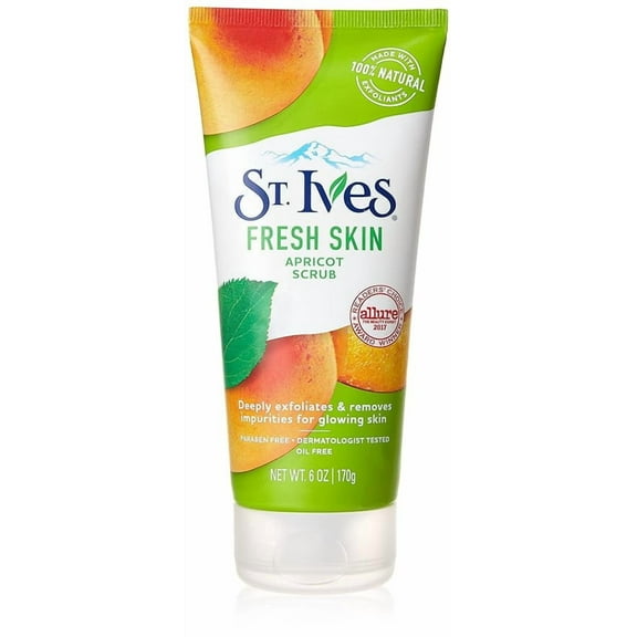 St. Ives Fresh Skin Apricot Face Scrub, Deep Exfoliator Skin Care for Clean, Glowing Skin, Oil-free Facial Scrub Made with 100% Natural Exfoliants, 6 oz