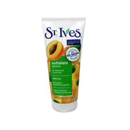 St. Ives Apricot Exfoliant Face Scrub for Balanced to Oily Skin, Deep Exfoliation with 100% Natural Exfoliants, 6 oz