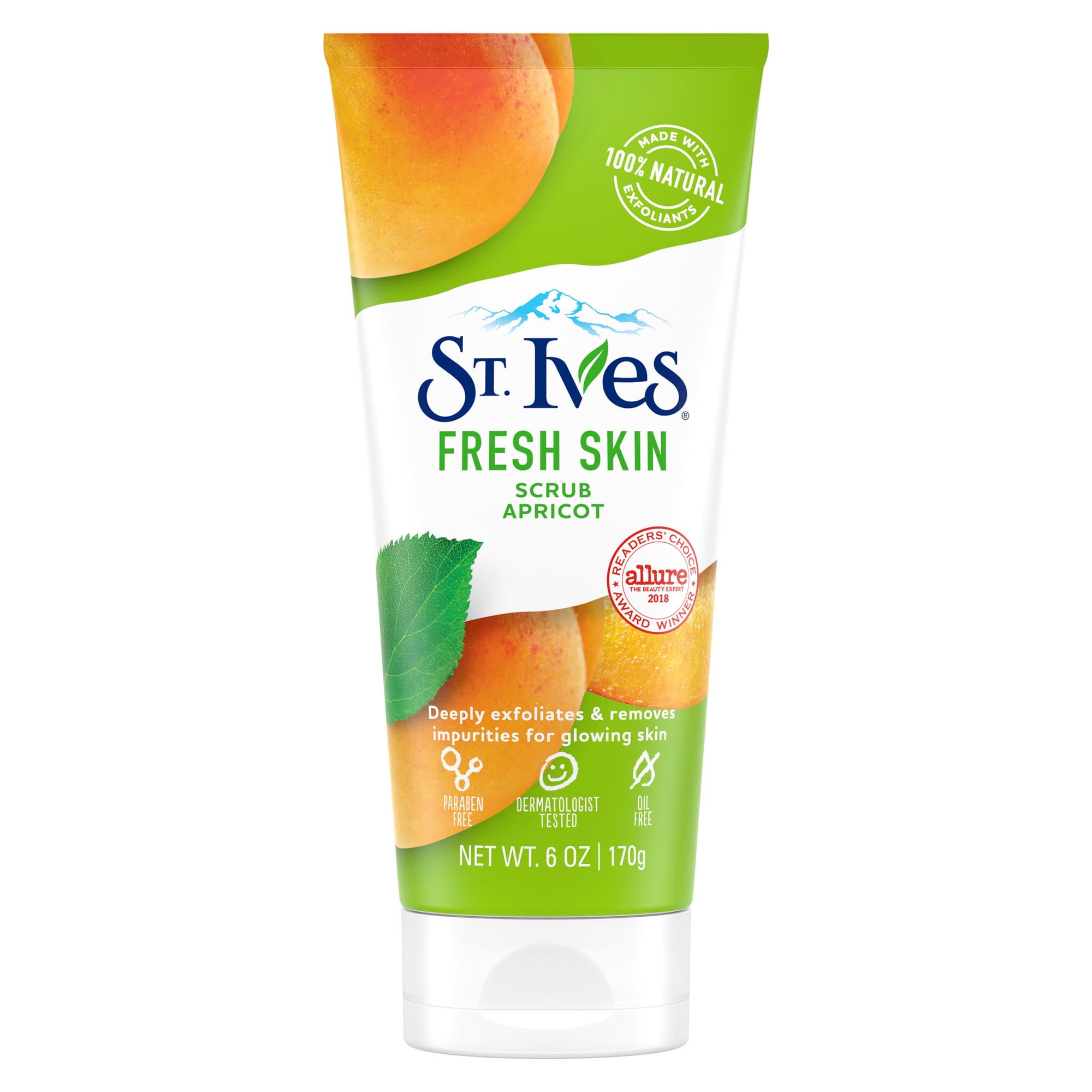 St. Ives Fresh Skin Exfoliating Face Scrub, Apracot Facial Exfoliator 6 oz