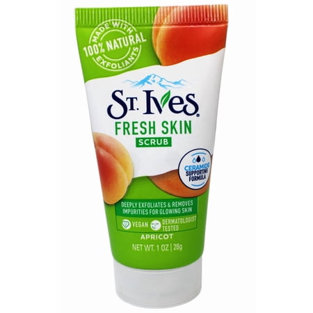 St. Ives Fresh Skin Scrub, Deep Exfoliator Skin Care for Clean, Glowing Skin, Apricot, 1 OZ - 6 Pack