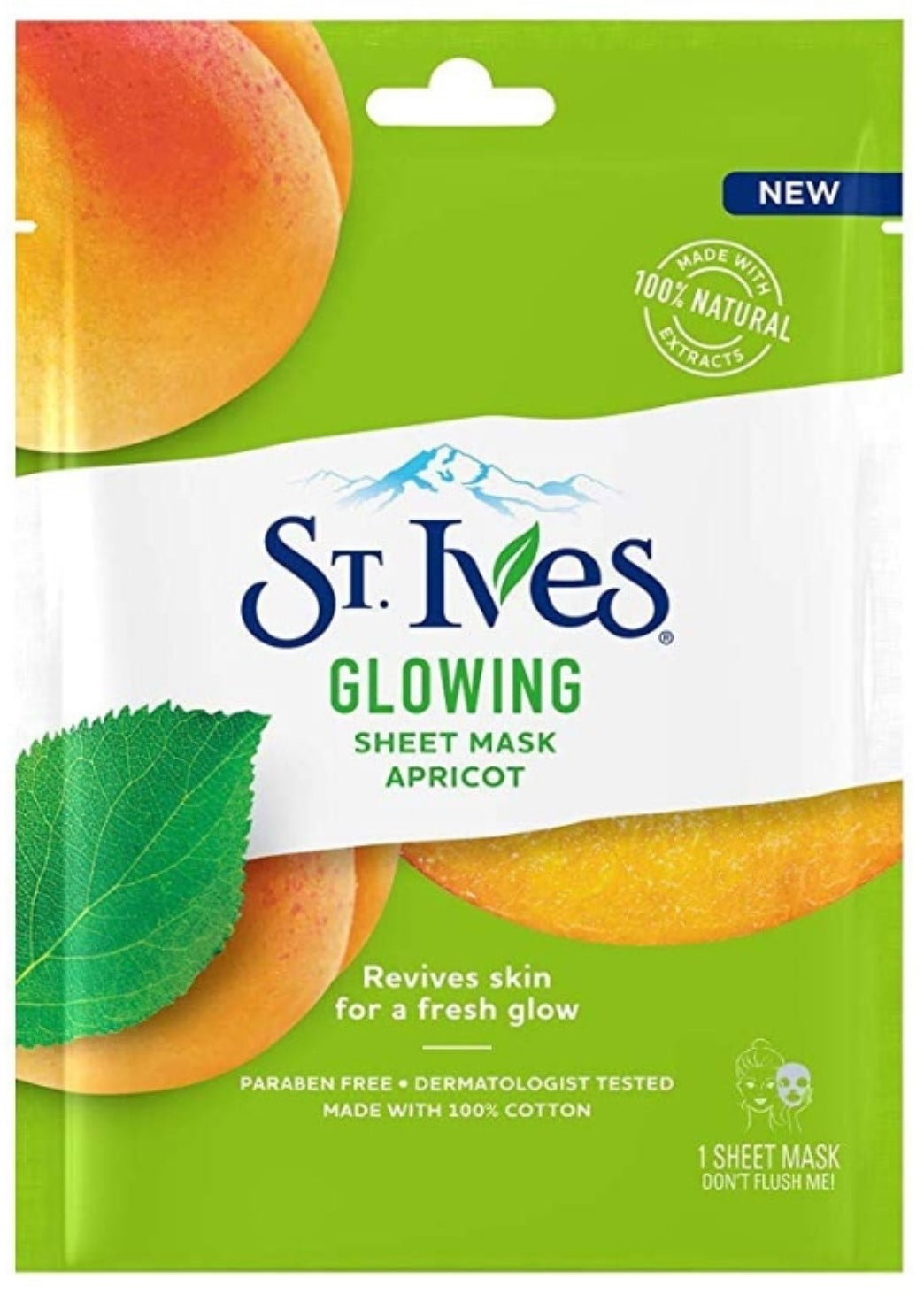 St. Ives Glowing Apricot Sheet Mask, 1 ea (Pack of 2)