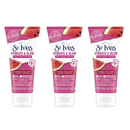 St Ives Hydrate and Glow Face Moisturizer for Glowing Skin, Watermelon, 3 Oz ( 3 Pack)