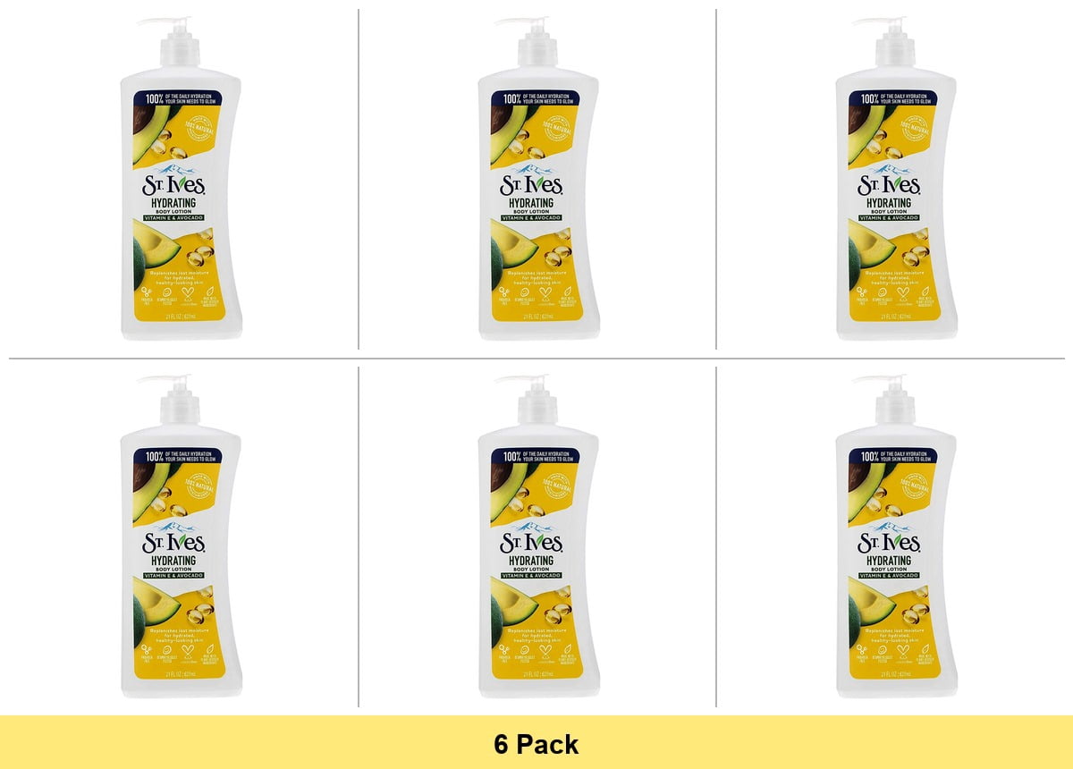 St. Ives Hydrating Hand & Body Lotion Vitamin E & Avocado 21 oz - 6 Pack