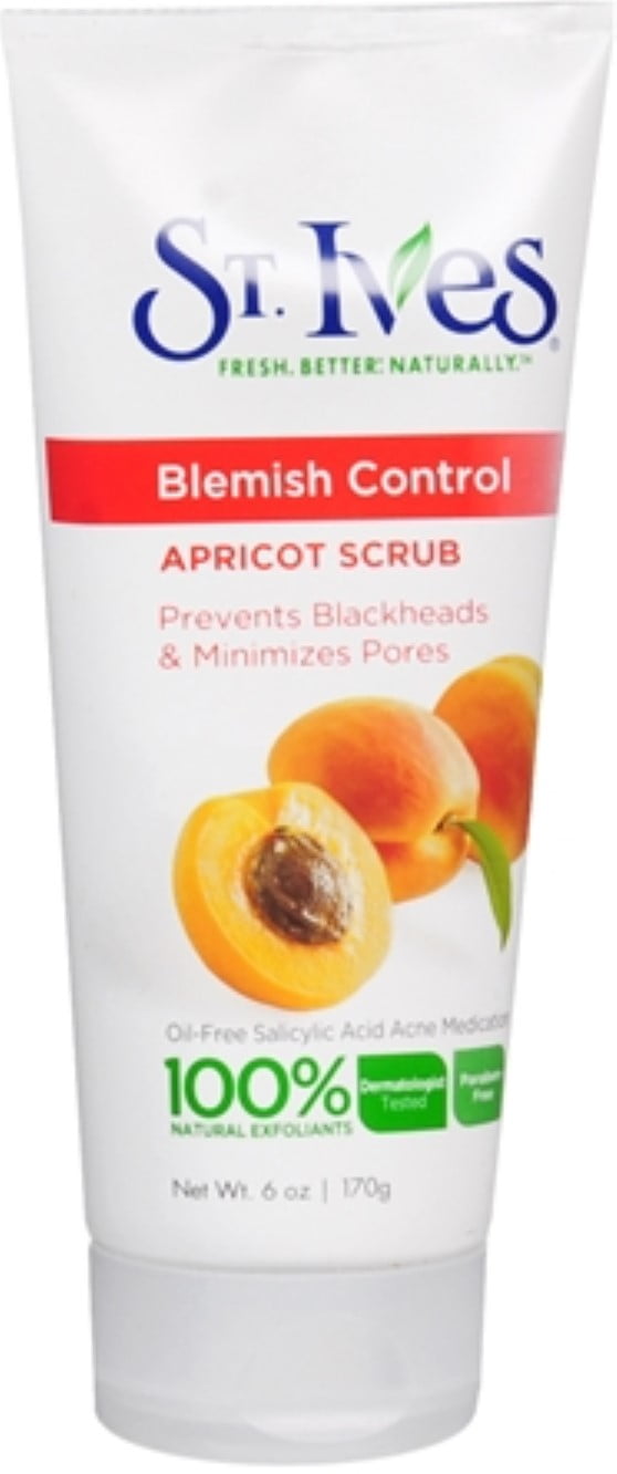 St. Ives Naturally Clear Apricot Scrub, Blemish Control 6 oz (Pack of 4)