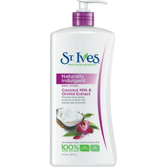 St. Ives Naturally Indulgent Body Lotion Coconut Milk & Orchid Extract 21 oz (Pack of 2)