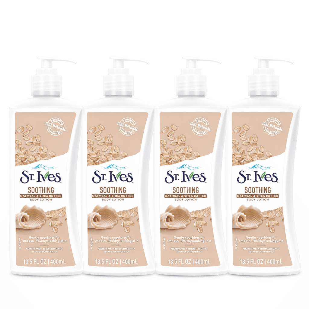 St. Ives Nourish & Soothe Oatmeal & Shea Butter Body Lotion 13 oz Pack of 4