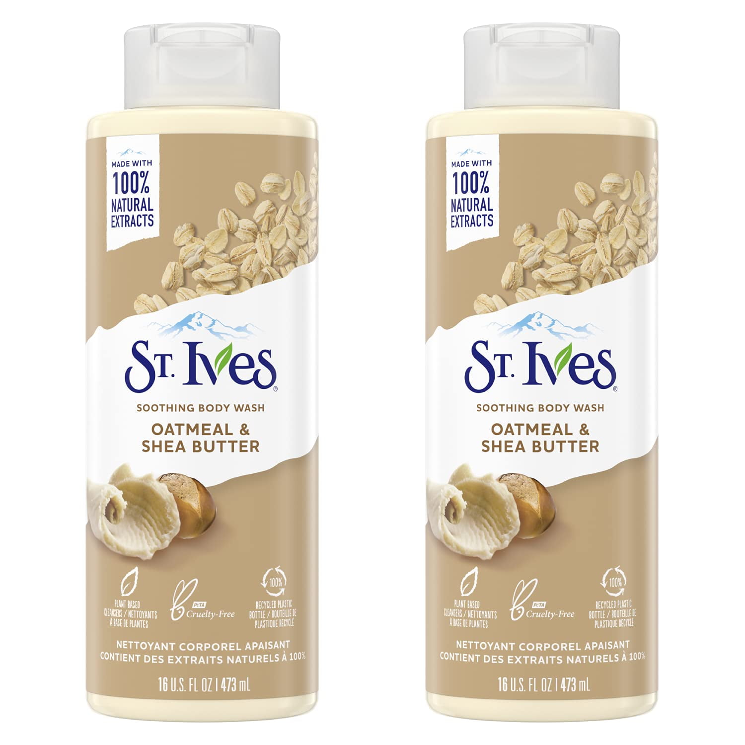 St. Ives Oatmeal \u0026 Shea Butter Body Wash | Moisturizing Body Wash for Sensitive and Dry Skin | 22 Fl. Oz. (2)