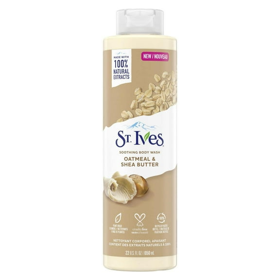 St Ives Oatmeal and Shea Butter Soothing Body Wash, 22 Oz, 3 Pack