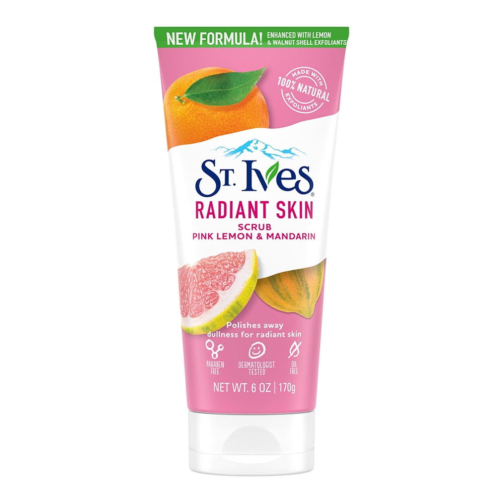 St. Ives Radiant Skin Pink Lemon and Mandarin Orange Face Scrub, 6 oz, 3 Pack