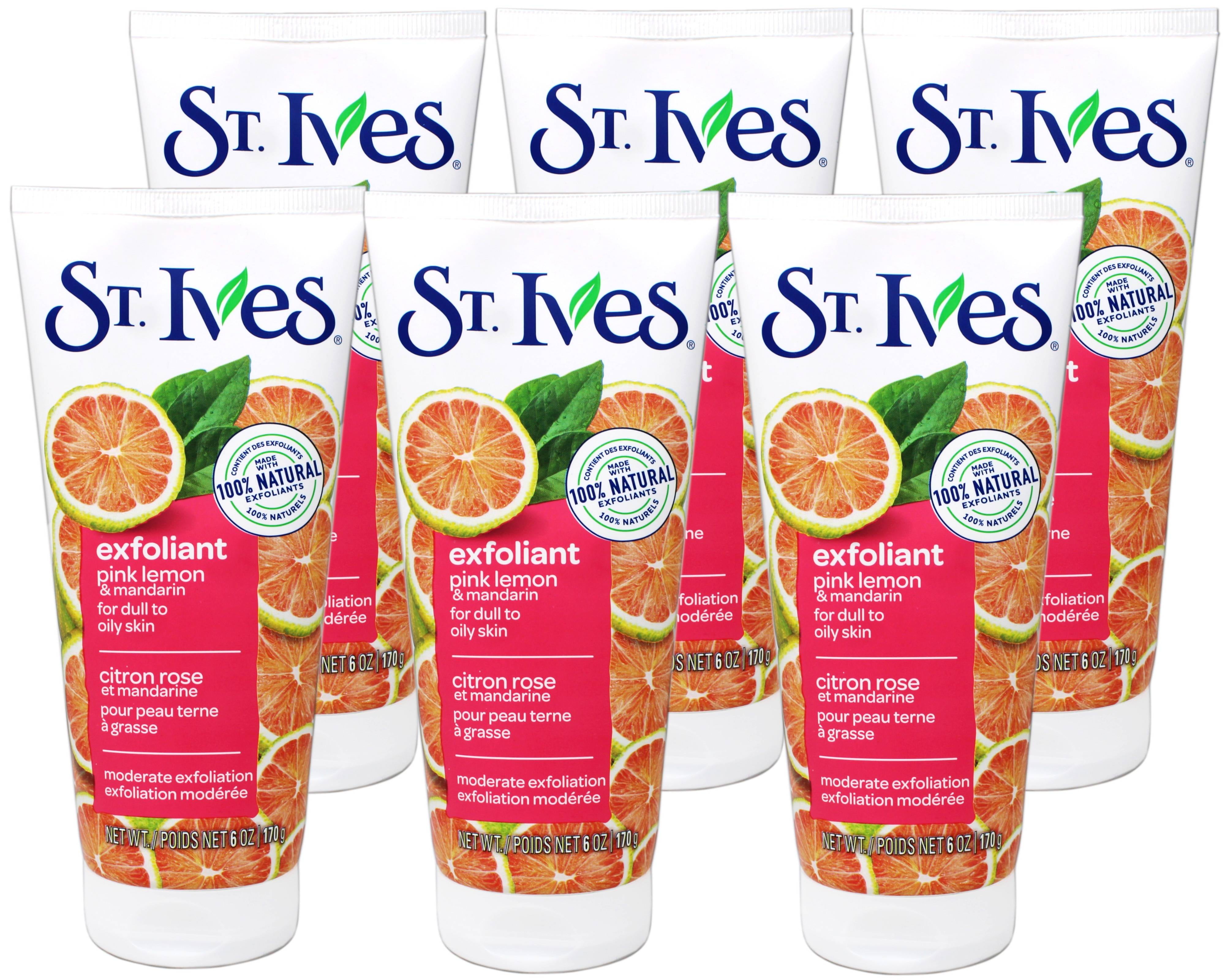 St. Ives Radiant Skin Pink Lemon and Mandarin Orange Face Scrub, 6 oz (Pack of 6)