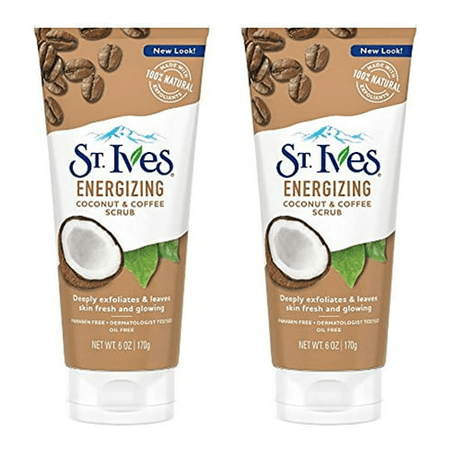 St. Ives Rise & Energize Coconut & Coffee Scrub, 6 oz (Pack of 2)