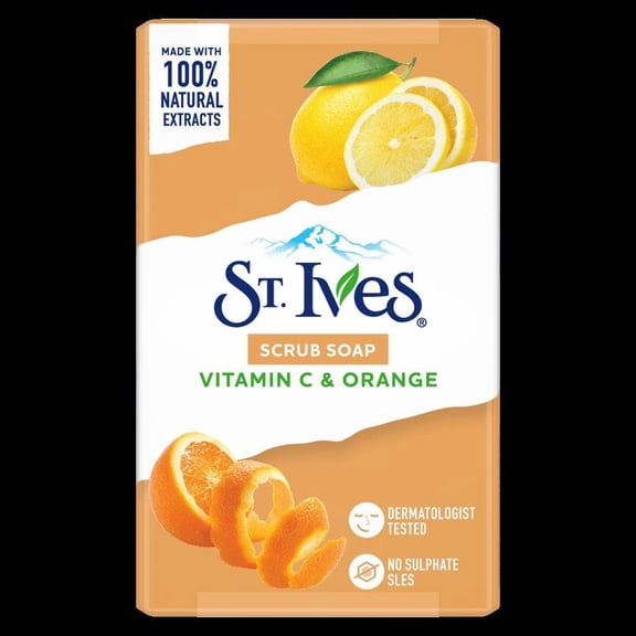 St. Ives' Scrub Bar Soap with Vitamin C & Orange (4 Packs)