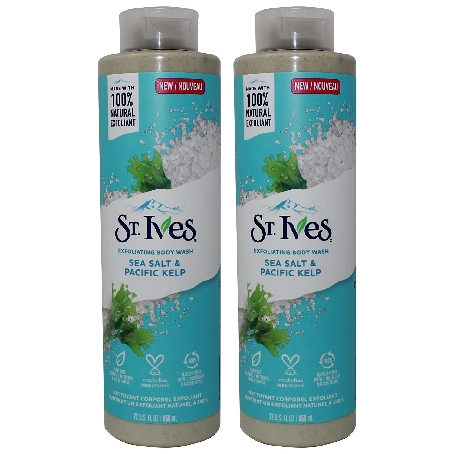 St. Ives Sea Salt & Pacific Kelp Exfoliating Body Wash, 22 Fl Oz (Pack