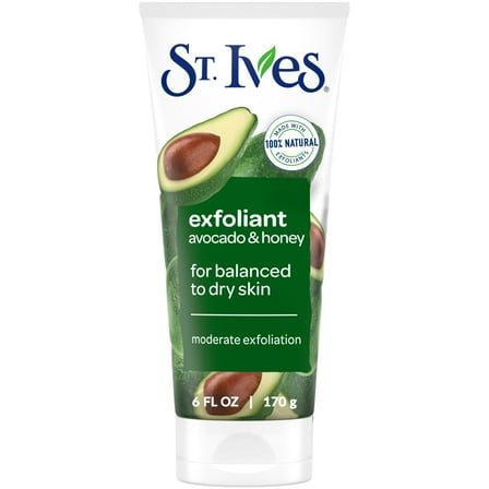 St. Ives Avocado & Honey Face Scrub, Facial Exfoliant for Balanced to Dry Skin, 6 oz​