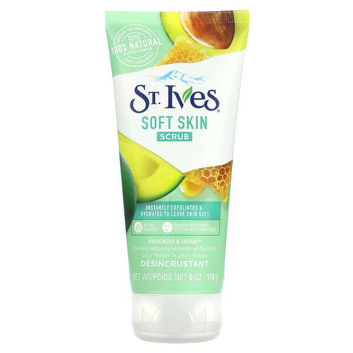 St. Ives, Soft Skin Scrub, Avocado & Honey, 6 oz Pack of 4