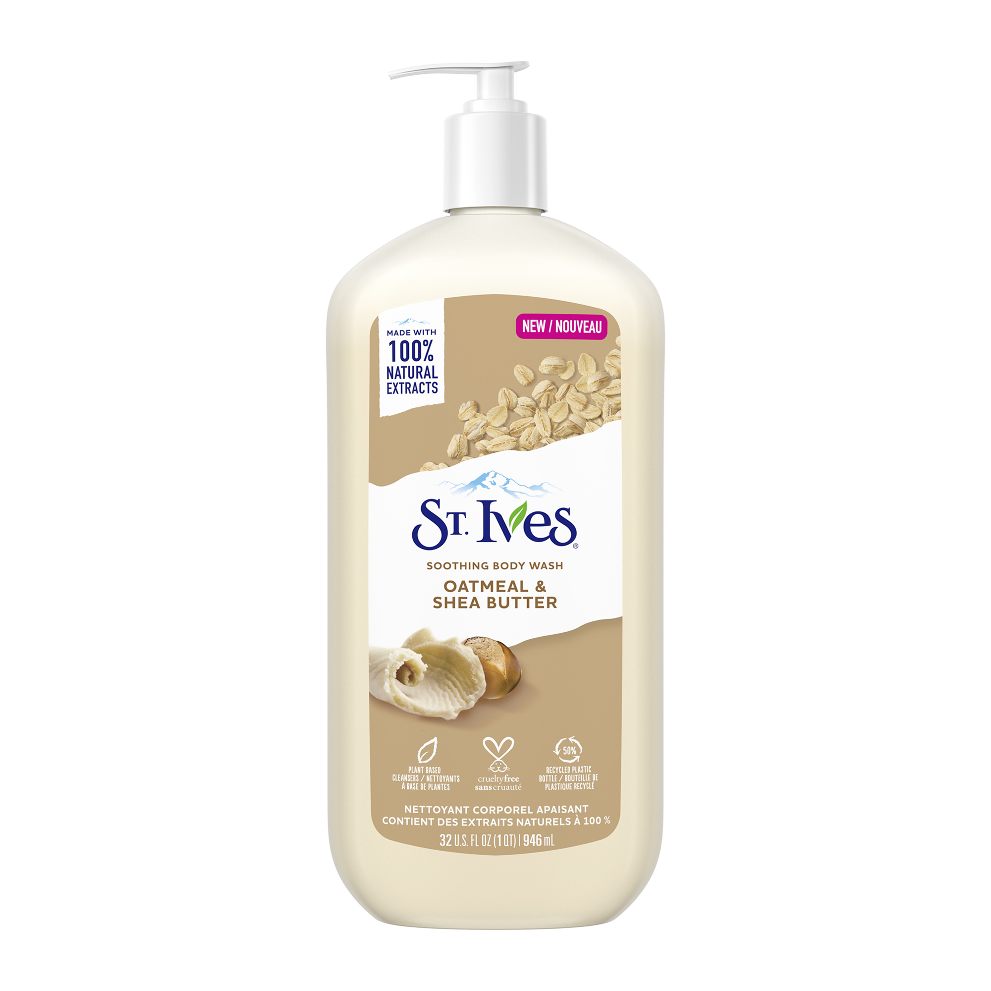 St. Ives Soothing Lqiuid Body Wash with Pump Oatmeal & Shea Butter, 32 oz - image 1 of 6