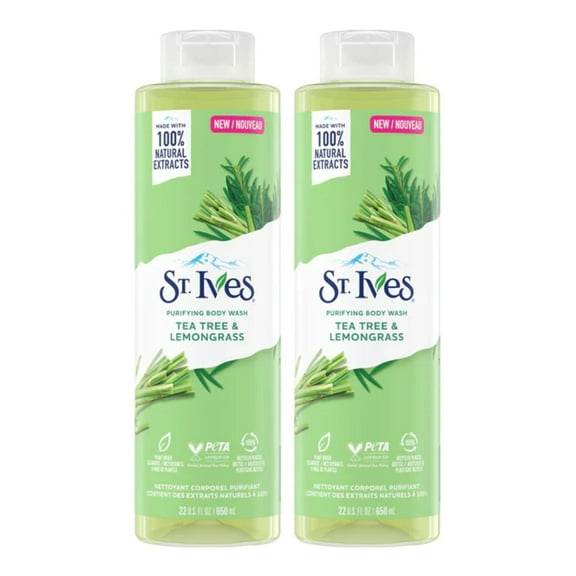 St. Ives Tea Tree & Lemongrass Purifying Body Wash, 22 oz. (Pack of 2)