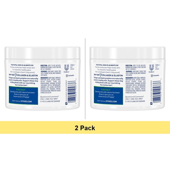 St. Ives Timeless Skin Collagen Elastin Moisturizer, 10 oz - 2 Pack